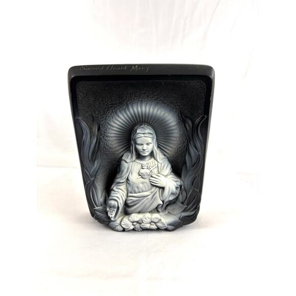 Vintage Sacred Heart Mary Chalkware By Creative Arts Inc USA 1960s Religious - Picture 5 of 16